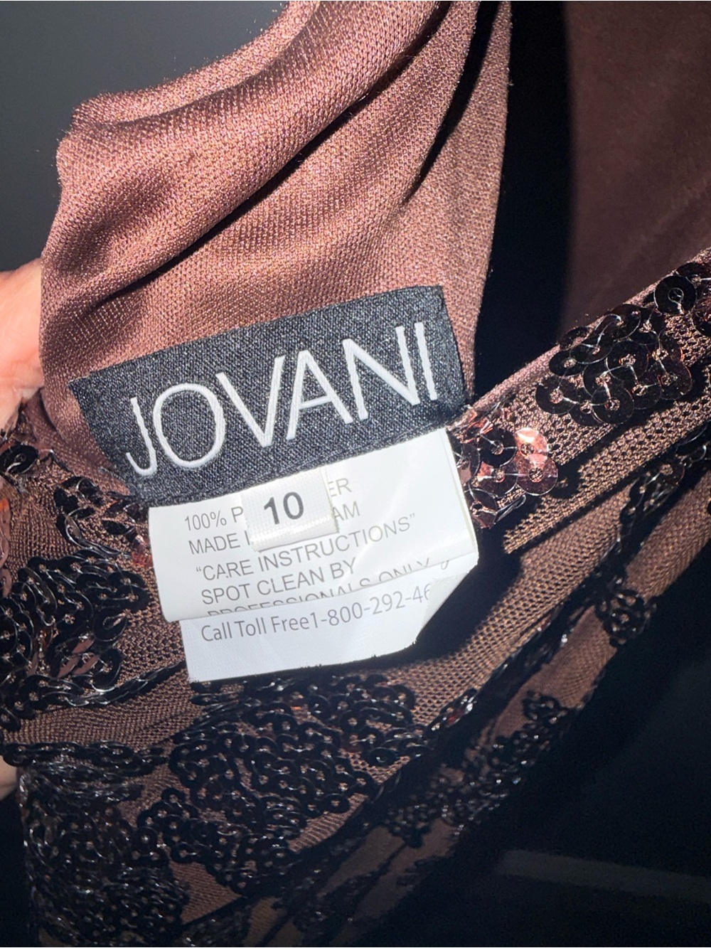 Jovani Gold Sequin Spaghetti Strap Maxi Gown - Picture 2 of 3